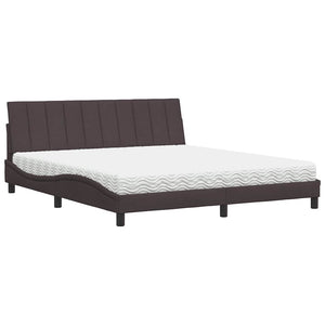 Bett mit Matratze Dunkelbraun 180x200 cm