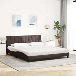 Bett mit Matratze Dunkelbraun 180x200 cm