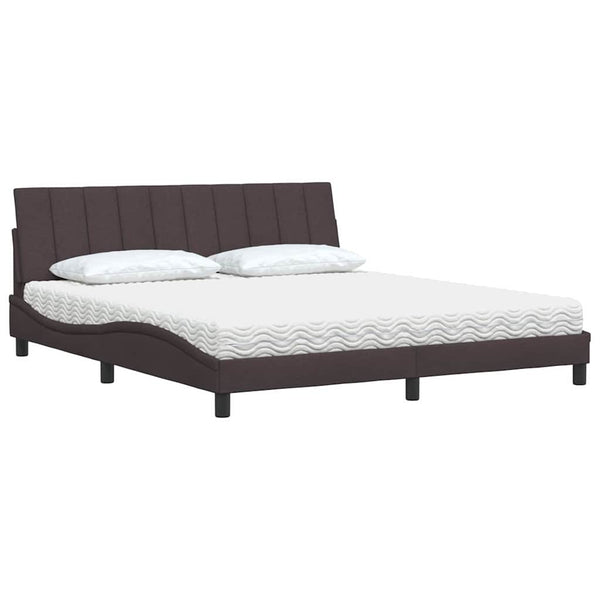Bett mit Matratze Dunkelbraun 180x200 cm