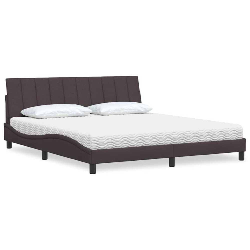Bett mit Matratze Dunkelbraun 180x200 cm