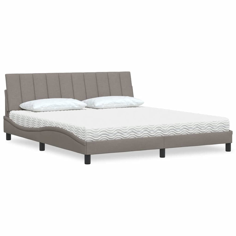 vidaXL Lit avec matelas "Hanko" taupe 180x200 cm tissu