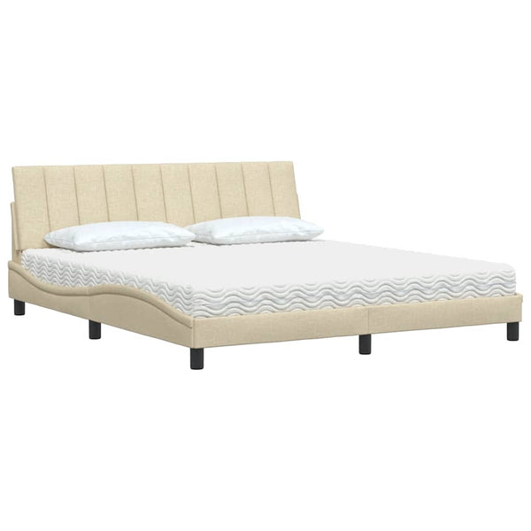Bett mit Matratze Hanko Creme 180x200 cm