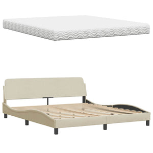 Bett mit Matratze Hanko Creme 180x200 cm