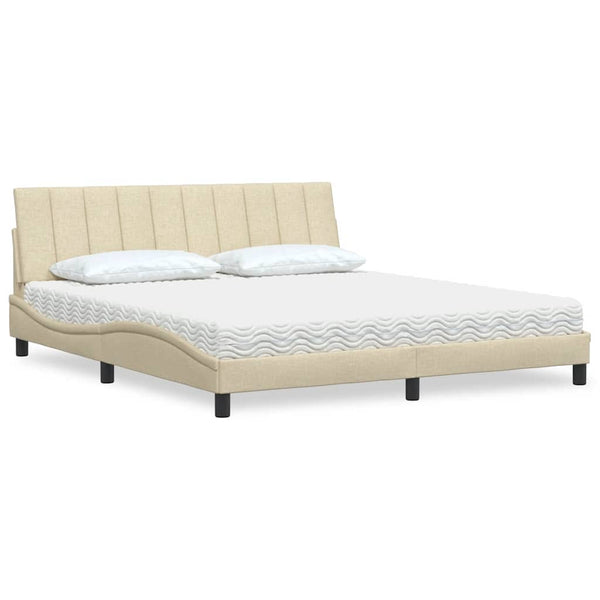 Bett mit Matratze Hanko Creme 180x200 cm
