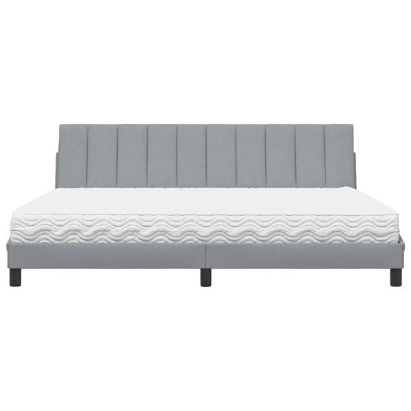 vidaXL Lit avec matelas "Hanko" gris clair 200x200 cm Tissu