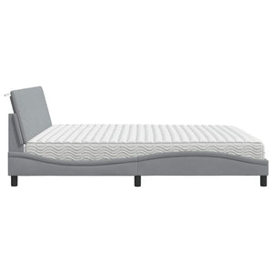 vidaXL Lit avec matelas "Hanko" gris clair 200x200 cm Tissu