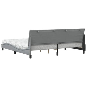 vidaXL Lit avec matelas "Hanko" gris clair 200x200 cm Tissu