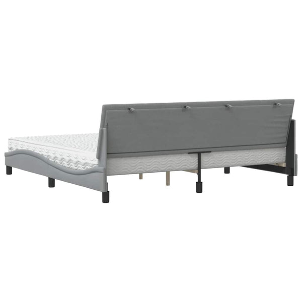 vidaXL Lit avec matelas "Hanko" gris clair 200x200 cm Tissu