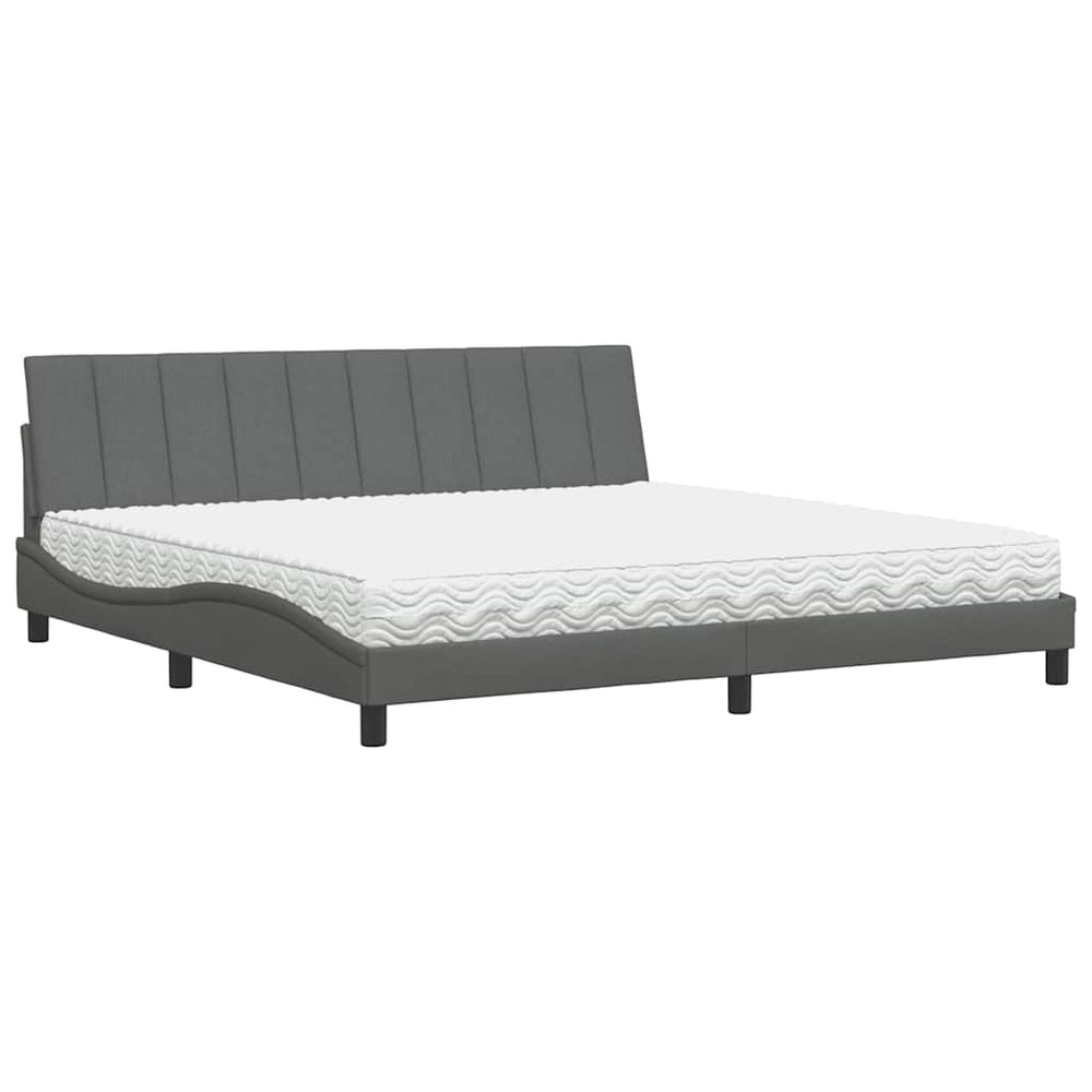 Bett mit Matratze Hanko Dunkelgrau 200x200 cm