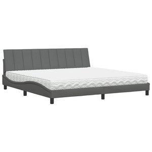 Bett mit Matratze Hanko Dunkelgrau 200x200 cm