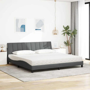 Bett mit Matratze Hanko Dunkelgrau 200x200 cm