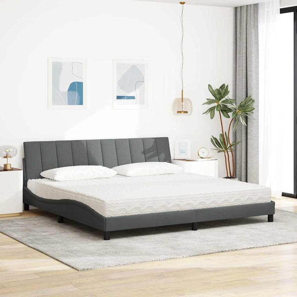 Bett mit Matratze Hanko Dunkelgrau 200x200 cm