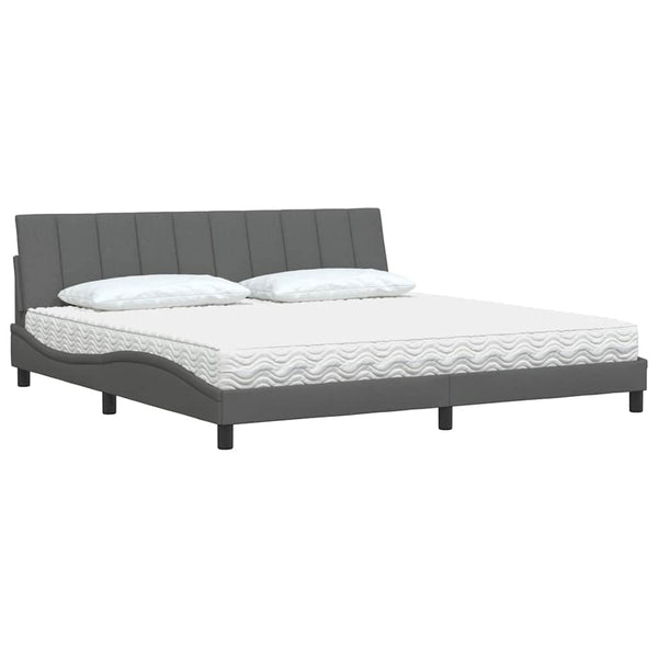 Bett mit Matratze Hanko Dunkelgrau 200x200 cm