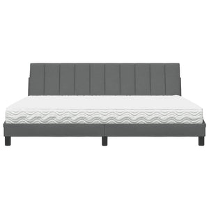 Bett mit Matratze Hanko Dunkelgrau 200x200 cm