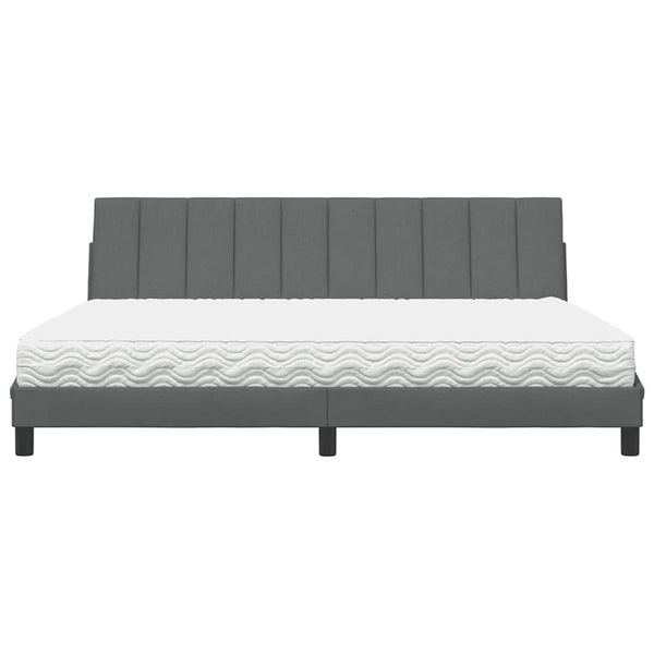 Bett mit Matratze Hanko Dunkelgrau 200x200 cm