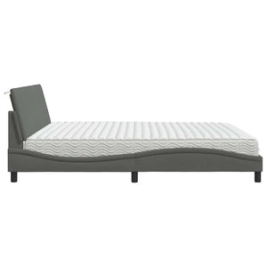 Bett mit Matratze Hanko Dunkelgrau 200x200 cm