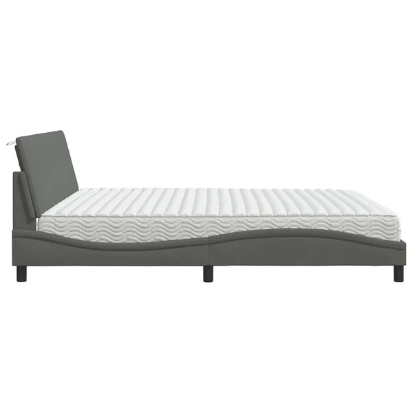 Bett mit Matratze Hanko Dunkelgrau 200x200 cm