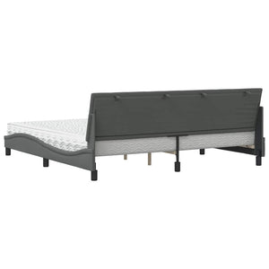 Bett mit Matratze Hanko Dunkelgrau 200x200 cm
