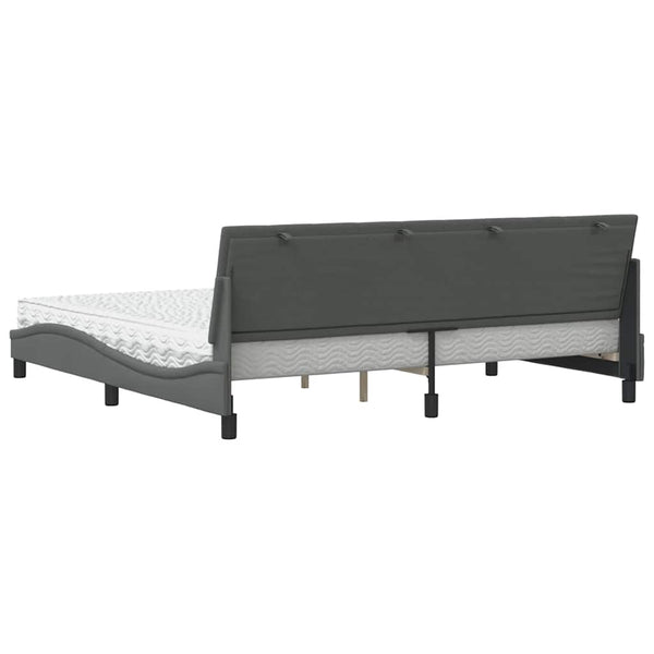 Bett mit Matratze Hanko Dunkelgrau 200x200 cm