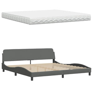 Bett mit Matratze Hanko Dunkelgrau 200x200 cm