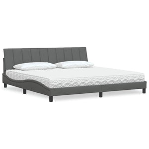Bett mit Matratze Hanko Dunkelgrau 200x200 cm