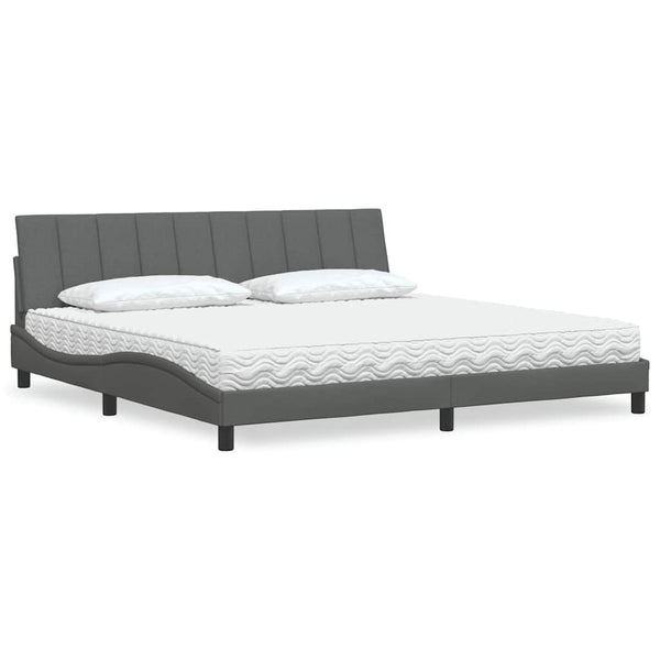 Bett mit Matratze Hanko Dunkelgrau 200x200 cm