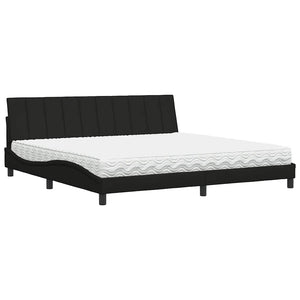 Bett mit Matratze Hanko Schwarz 200x200 cm