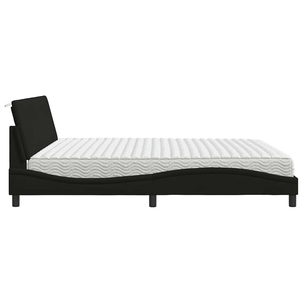 Bett mit Matratze Hanko Schwarz 200x200 cm