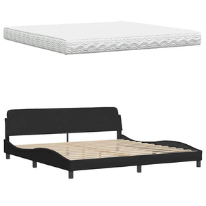 Bett mit Matratze Hanko Schwarz 200x200 cm