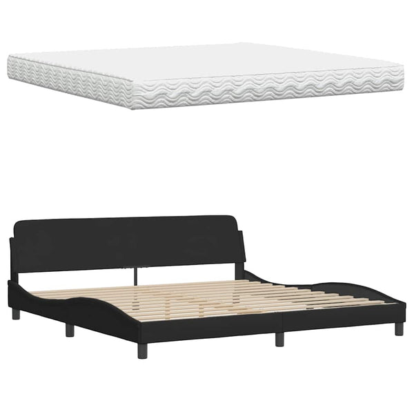 Bett mit Matratze Hanko Schwarz 200x200 cm