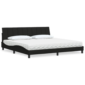 Bett mit Matratze Hanko Schwarz 200x200 cm