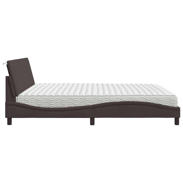 Bett mit Matratze Hanko Dunkelbraun 200x200 cm