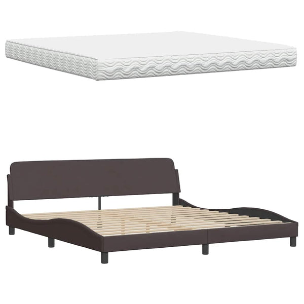 Bett mit Matratze Hanko Dunkelbraun 200x200 cm