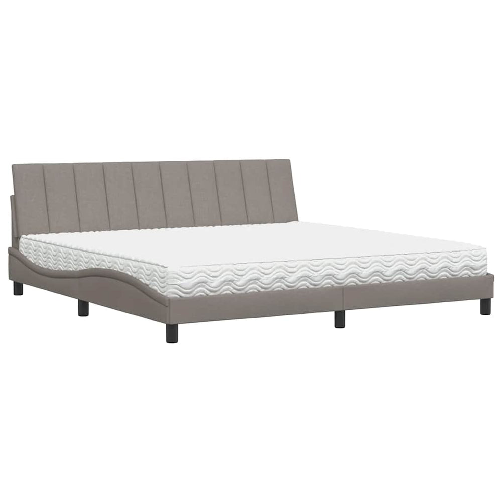 vidaXL Lit avec matelas "Hanko" Taupe 200x200 cm Tissu