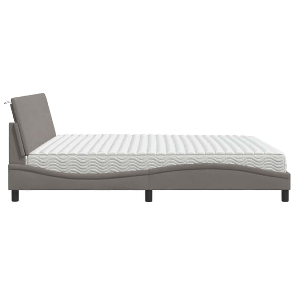 Bett mit Matratze Hanko Taupe 200x200 cm
