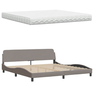 Bett mit Matratze Hanko Taupe 200x200 cm