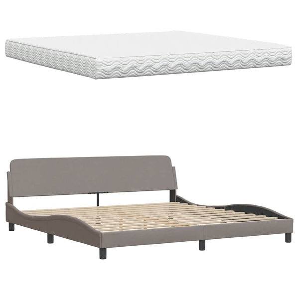 Bett mit Matratze Hanko Taupe 200x200 cm