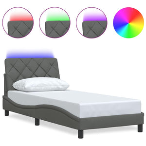 Bettgestell mit LED Dunkelgrau 80x200 cm