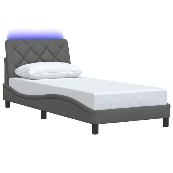 Bettgestell mit LED Dunkelgrau 80x200 cm