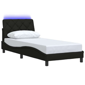 Bettgestell mit LED Schwarz 80x200 cm