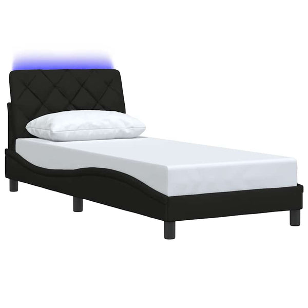 Bettgestell mit LED Schwarz 80x200 cm