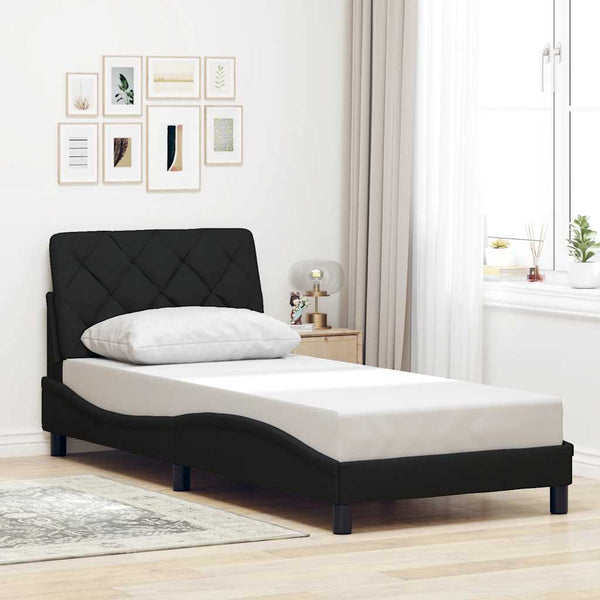 Bettgestell mit LED Schwarz 80x200 cm