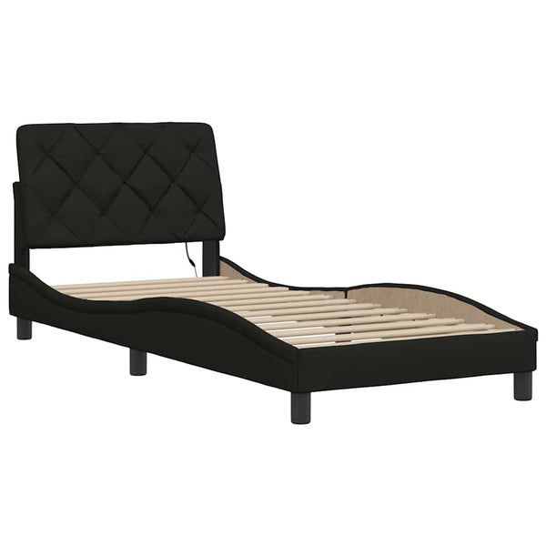 Bettgestell mit LED Schwarz 80x200 cm