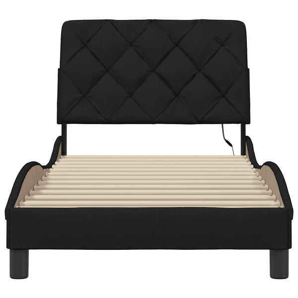 Bettgestell mit LED Schwarz 80x200 cm