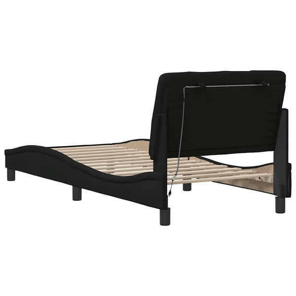 Bettgestell mit LED Schwarz 80x200 cm