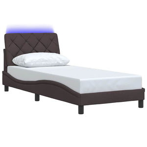 Bettgestell Dunkelbraun mit LED 80x200 cm