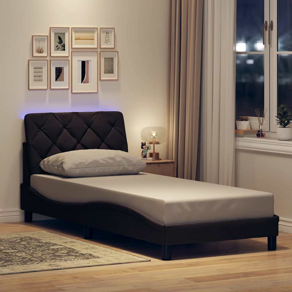 Bettgestell Dunkelbraun mit LED 80x200 cm