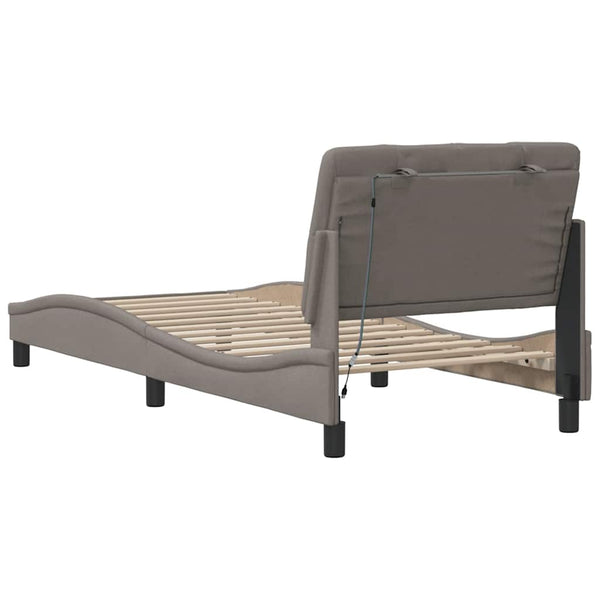 Bettgestell mit LED Taupe 80x200 cm
