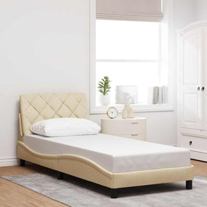 Bettgestell mit LED Creme 80x200 cm