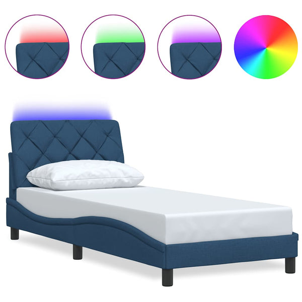 Bettgestell Blau 80x200 cm mit LED